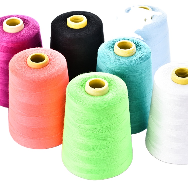 100% Spun 20/4 Overlock Sewing Thread Embroidery Polyester Thread Price For Machine